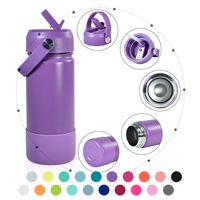 Bouteille d'eau isotherme en acier inoxydable à double paroi avec logo personnalisé, 18 oz et 32 oz, pour voyage, sport et gym, avec couvercle à clapet et paille