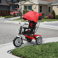 Nouveau Tricycle Bébé en Plastique 2025 avec Capote et Poignée Parentale Pliable, Vélo Enfant 3 Roues, Poussette Tout-Terrain pour Tout-Petits BAB WAY