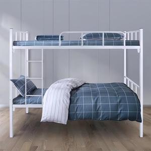 Frame <b>Bed</b> <b>with</b> <b>Staircase</b> 2 Floor Metal Steel Hostel <b>Bunk</b> Two Tiered Iron Loft Bedroom Metal - Product Image 1