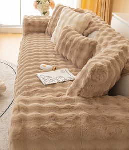 New Arrival Super Soft Rabbit Plush <strong>Sofa</strong> Cover Removable Couch <strong>Mat</strong> for Sectional <strong>Sofa</strong> - Product Image 5