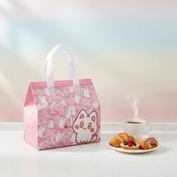 Sac isotherme jetable en non-tissé recyclable avec logo personnalisé, doublure en aluminium pour gâteaux, café, chocolat, refroidisseur