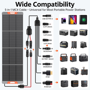 <span class=keywords><strong>Panneau</strong></span> <span class=keywords><strong>solaire</strong></span> portable 200W monocristallin, chargeur <span class=keywords><strong>solaire</strong></span> pliable, adapté au camping, aux voyages, aux camping-cars, au stockage d'énergie mobile - Product Image 5