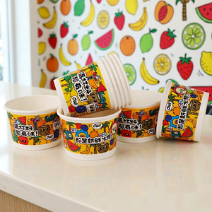 Gobelets à crème glacée personnalisés avec ou sans couvercles, bols à dessert jetables pour <span class=keywords><strong>yaourt</strong></span>, gelato, gâteau 12oz 20oz - Product Image 5