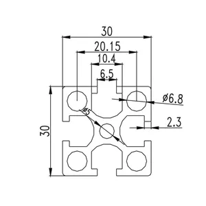 Snelvergrendeling 3030 V Slot Lineaire Rail Hoge Kwaliteit Aluminium Extrusie Profiel 6000 Serie Vierkante Vorm Snijden Buigen Lassen