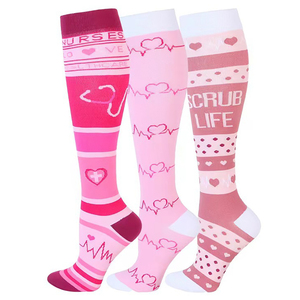 הסיטונאי אישית לוגו אימון ברך גרביים גבוהים אופניים ארוכים עבור ריצה 20-30 mmmhg אחות גרביים דחיסה גרביים - Product Image 4