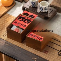 Boîte cadeau en bois portable personnalisée pour l'emballage de cadeaux en détail, forme rectangulaire pour bonbons et mariages, vente en gros, logo personnalisé, recyclable