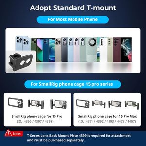 Objectif anamorphique SmallRig 1.55XT pour téléphone, objectif à éclat bleu cinématique pour cage de téléphone à monture T, objectif anamorphique avec clip pour objectif - 3578B - Product Image 6