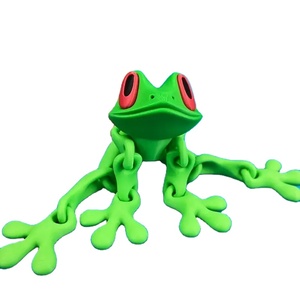 Décoration de bureau personnalisée en PLA imprimé en 3D, grenouille des bois aux yeux rouges, collection de statues d'animaux - Product Image 3