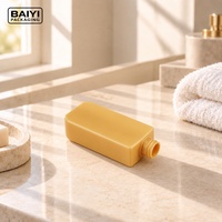 Bouteille de savon liquide rectangulaire de 350 ml avec pompe, distributeur blanc, bouteilles en plastique PE jaune, emballage personnalisé, MOQ 10000