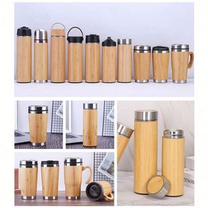 Custom Brand Laser Logo Print 500ml Insulated Bamboo <b>Tea</b> Mug Tumbler Eco Friendly Stainless Steel Vacuum <b>Thermos</b> Cup - Product Image 5