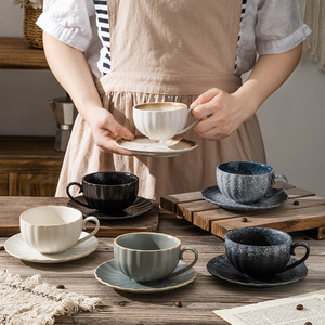 Mug Kopi Keramik, Piring Porselen, Cangkir Cappuccino, Aksesoris Bar Kopi yang Lucu, Mug Latte Buatan Tangan untuk Mocha, Kakao, Sereal, Kafe - Product Image 1