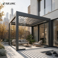 Pergola à toit à lamelles en aluminium sur mesure pour les entrepreneurs en aménagement paysager, pergola extérieure avec capteur de vent