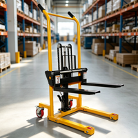 Apilador Manual Hidráulico de 500 kg y 1.5 m, Mini Apilador de Paletas Portátil para Uso en Almacenes, Talleres y Garajes, para Carga y Descarga