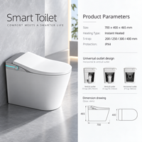 Toilet Pintar Otomatis Bidet Sensor Kaki Buka Tutup Otomatis Siram Otomatis Kursi Berpemanas Pengering Udara Hangat Mode Anak Remote Control