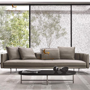 Sofá <span class=keywords><strong>Cama</strong></span> <span class=keywords><strong>Chaise</strong></span> <span class=keywords><strong>Longue</strong></span> Italiano de Calidad TORII, Mesa Multiusos Acolchada, Acero Inoxidable, Madera Maciza, Estilo Moderno para Sala de Estar - Product Image 4