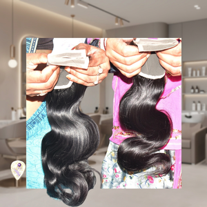 Cuticle Aligned No Chemical Processed Virgin Remy Indian Hair Cheap Vendor Natural Blonde Closure 4*4 <b>Body</b> <b>Wave</b> Temple Machine - Product Image 5