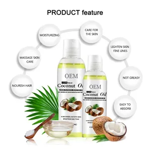 Private Label Factory Price Pure Natural Coconut Massage Oil Grade Moisture Skin Massage Body Care Coconut Oil