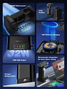 Ldnio sew4485 2500W PD QC3.0 cổng 3 <span class=keywords><strong>USB</strong></span> cắm với Anh cắm không dây <span class=keywords><strong>USB</strong></span> mở rộng ổ cắm - Product Image 3