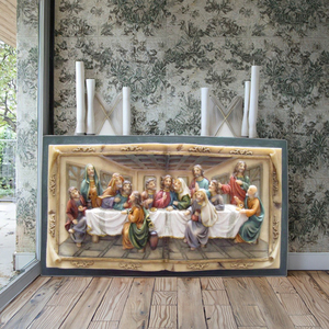 Estilo religioso 3D Ultima Cena imagen decoración del hogar escultura <span class=keywords><strong>de</strong></span> pared Modelo <span class=keywords><strong>de</strong></span> la Última Cena resina <span class=keywords><strong>Navidad</strong></span> decoración del hogar - Product Image 4