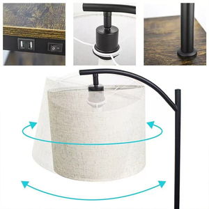 Hiện Đại Bên Sàn Bảng Đèn Với Kệ USB Loại C AC Sạc Trạm 3 Màu 9W LED Bóng Đèn Cho Phòng Ngủ Phòng Khách - Product Image 4