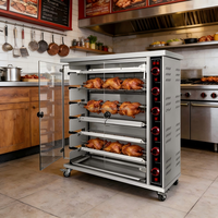 Four à rôtisserie à gaz commercial à 6 niveaux - Acier inoxydable 0-400 ° Barbecue pour restaurant et food truck, facile à nettoyer