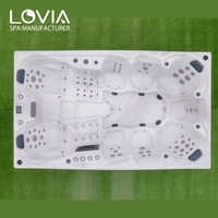 Bain à remous extérieur de luxe LOVIA L702, grande baignoire spa pour 9 personnes, en acrylique Balboa Aristech