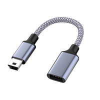 Câble de données USB OTG miniature en cuivre avec connecteur femelle de type A pour autoradio, lecteur MP3, clé USB