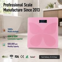 Báscula Digital de Baño Rosa Elegante al por Mayor, Diseño Antideslizante, Alta Precisión, Análisis de IMC, Báscula de Salud con Bluetooth