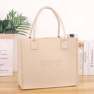 New Fashion Wholesale Eco Friendly Custom Logo Large Capacity Colorful Felt <b>Shopping</b> <b>Tote</b> <b>Bags</b> - Product Image 5