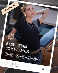 LeJing Haut court moulant à manches courtes et col rond pour femme, uni, au-dessus du genou, style décontracté, mode printemps-été 2026 ODM - Product Image 3