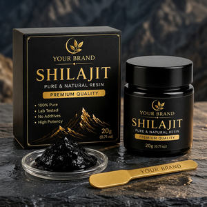 Your Brand <b>Shilajit</b> Resin 20g <b>Pure</b> Natural Ferulic Acid Premium Quality Health Food Grade Oral Supplement Bottle <b>Himalayan</b> Wild - Product Image 1