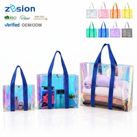 Sac fourre-tout en PVC holographique recyclé, logo personnalisé, écologique, réutilisable, sac de marché, cadeau d'entreprise, vente en gros, OEM