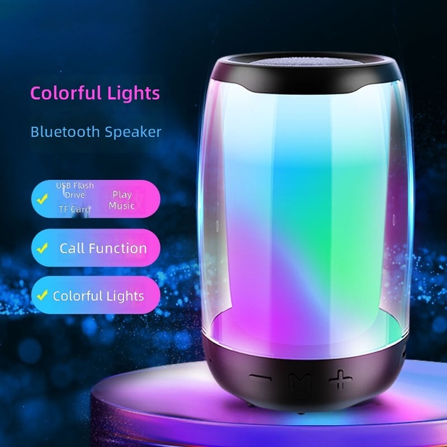 High Quality Portable Plastic Table Speaker BT 5.1 Karaoke Speaker Battery Desktop AUX RGB Lighting Voice Control Home Party
