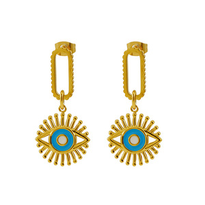 Zogxin Evil Eye Drop Earrings Gold Plated 18K Stainless Steel Women Fashion Jewelry - Product Image 5