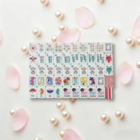 Ensemble de Mahjong de Luxe Écologique Pliable en Acrylique, 160 Tuiles pour 4 Joueurs, Design Tortue Est-Meilleure que l'Ouest, Table de Jeu Moderne