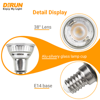 Projecteur LED JDR-MCOB Alu- en verre argenté 5W 7W E14 avec LED SMD2835 230V Ra>80, LED-JDR-G
