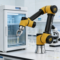 Robot collaboratif à 6 axes personnalisé, charge utile de 5 kg, bras de robot collaboratif, boîte de vitesses moteur, PLC, roulement, construction en aluminium pour les applications de préhension et de placement