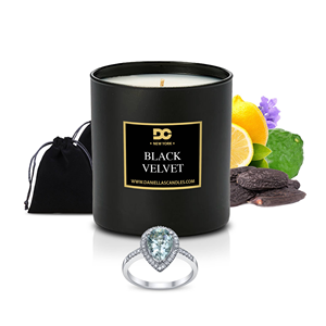 TD nero velluto candela gioielli con lussuoso modello di frutta modello personalizzato Gel altamente profumato cera di cocco per san valentino