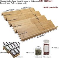 Legend OEM/ODM Kruidenrek Organisateur d'épices Porta Temperos Pot à épices avec support Ensemble de 8 pièces Porte-épices en bambou Tiroir Organisateur