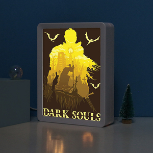 Boîte à lumière Anime, figurine <span class=keywords><strong>Dark</strong></span> Souls, éclairage personnalisé, cadre Shadow Box, image, lampe de nuit 3D, décoration d'intérieur, cadeau Anime - Product Image 4