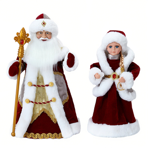 Haute qualité Musical russe Snegurochka longue tresse <span class=keywords><strong>Ded</strong></span> <span class=keywords><strong>Moroz</strong></span> électrique et animé neige fille Figure pour nouvel an jouets cadeau - Product Image 1