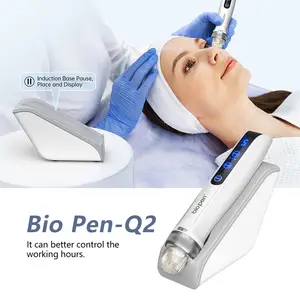 Draadloze 5 Snelheidsniveau Drievoudige Effecten Huidverjonging Machine Verbeterde Bio Pen Q2 Ems Microneedlng Pen Met Led