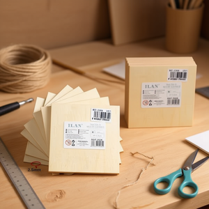 Tavola Quadrata in Legno Iln 25Cm 12 Pezzi per Progetti Artigianali - Product Image 2