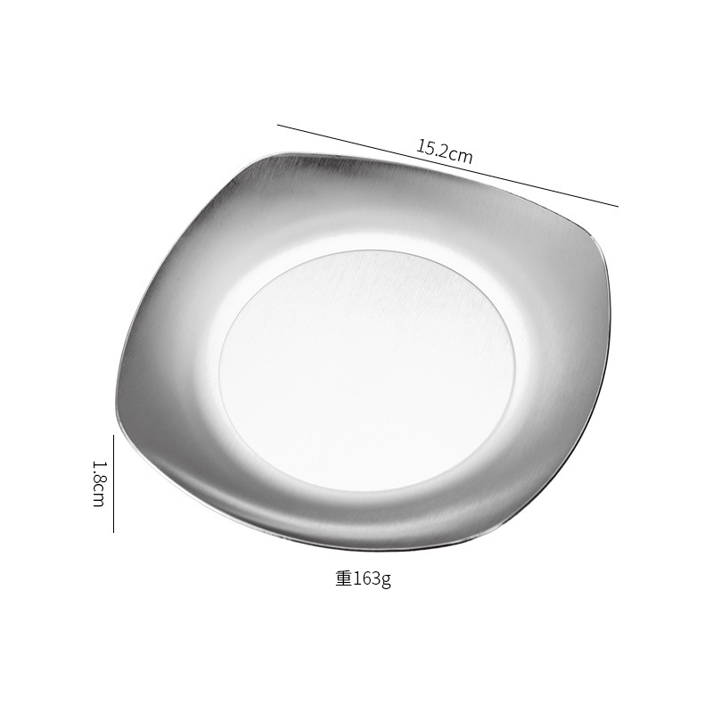 Plato Cuadrado 15cm (Plata)