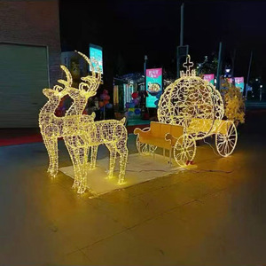 Sculptures lumineuses <span class=keywords><strong>de</strong></span> Noël 3D et motifs lumineux / Grandes décorations lumineuses extérieures pour parcs, paysages, centres commerciaux, hôtels, décorations <span class=keywords><strong>de</strong></span> Noël - Product Image 1