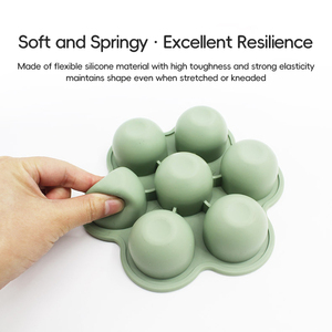 Boîte de conservation pour aliments pour bébés en silicone flexible à 7 trous, supports en forme de cône, sans BPA, sans phtalates, passe au lave-vaisselle, bac à cubes DIY, stockage de gelée - Product Image 5