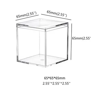 OEM Factory Rose Square For Acrylic Candy Box Custom Clear Plexiglass 65mm 2.55 inches plastic Candy Box