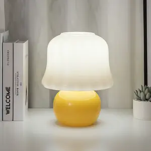 Murano lampu meja kaca, untuk hotel kamar tidur samping tempat tidur dekorasi meja modern keramik meja jamur