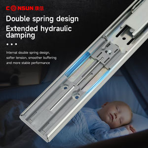 Riel de Extensión Completa con Rodamiento de Bolas para Gabinete Consun, Herraje Deslizante para Cajón, Telescópico, Resistente, para Cocina, <span class=keywords><strong>Cierre</strong></span> Suave - Product Image 3