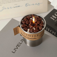 Luxus handgemachte Aroma therapie Soja Wachs Kerze in modernen Edelstahl Glas Weihnachten Ostern Hochzeiten Kaffee Duft Gelee Wachs